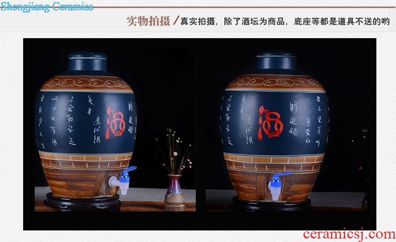 At the end of the jingdezhen ceramic tea jars Tea bucket cylinder barrel 30 jins 50 kg 100 catties 100 jins with leader