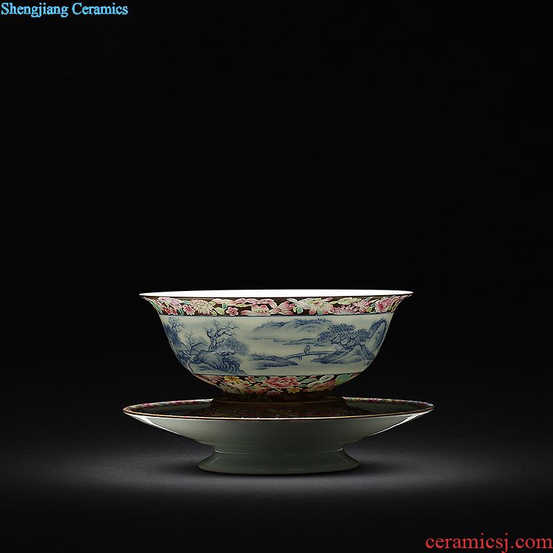 JingJun Jingdezhen ceramics Blue and white tureen all hand Only three tureen Kung fu tea bowl to bowl