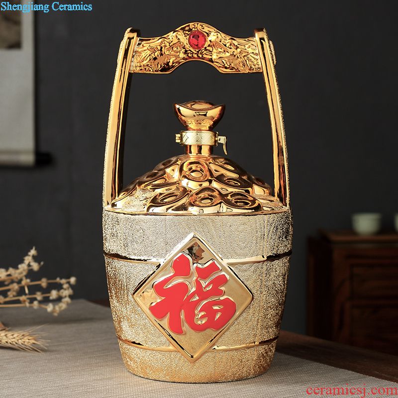 Ceramic barrel ricer box 30 jins of 50 kg 100 jins with cover cylinder tank storage rice jar of pickles cylinder barrels of jingdezhen