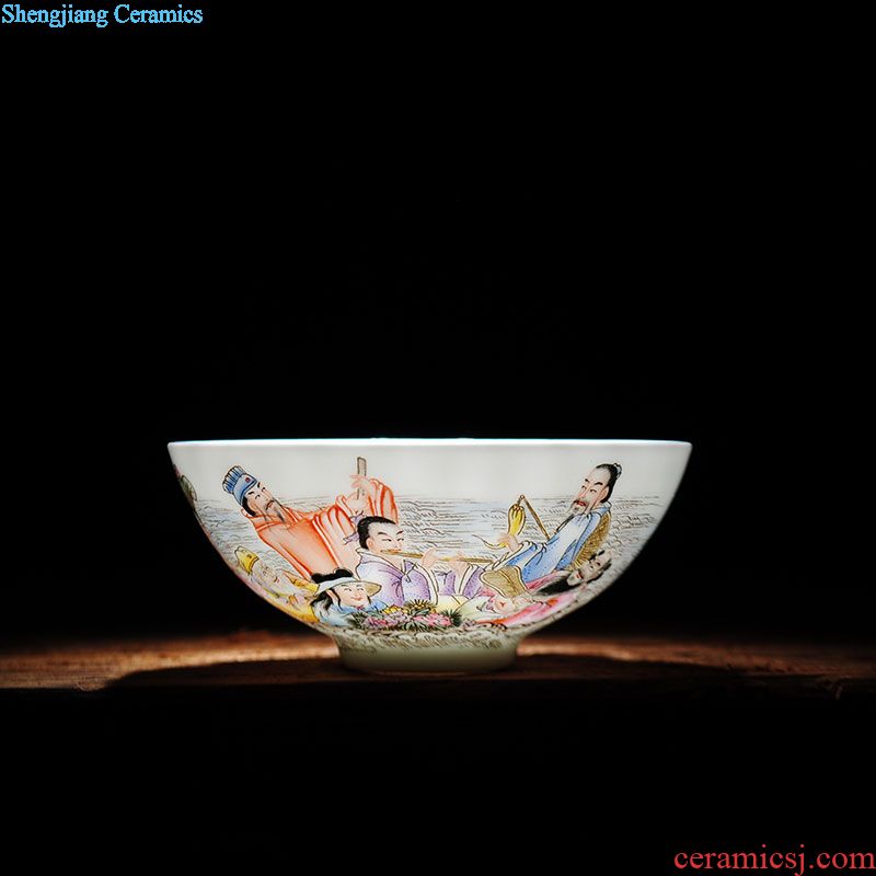 Owl kiln Jingdezhen hand-painted pastel kung fu tea accessories ceramic filter) tea The tea filter network frame