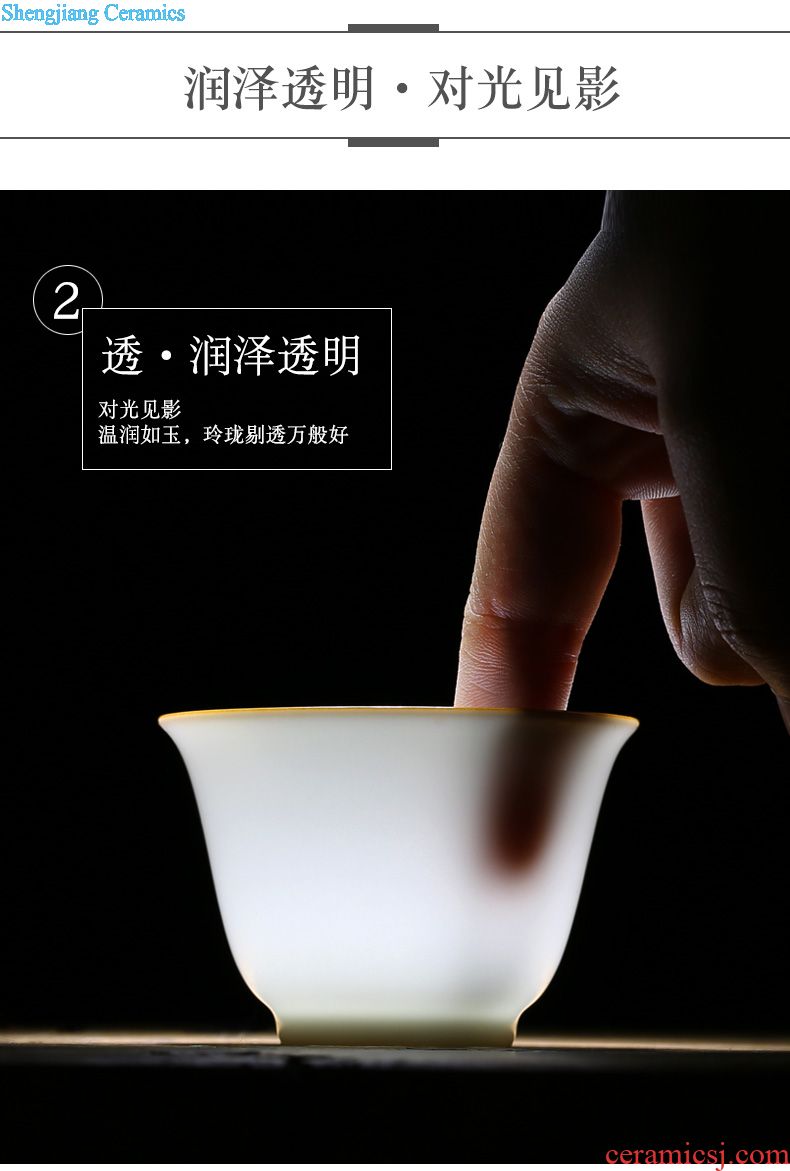 Three frequently masters cup kung fu tea cups ceramic sample tea cup Jingdezhen hand-painted white porcelain S42056 celadon tea sets