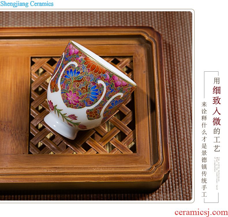 Jingdezhen ceramics steak spend tureen hand-painted kung fu tea powder enamel three to tureen tea bowl three cups