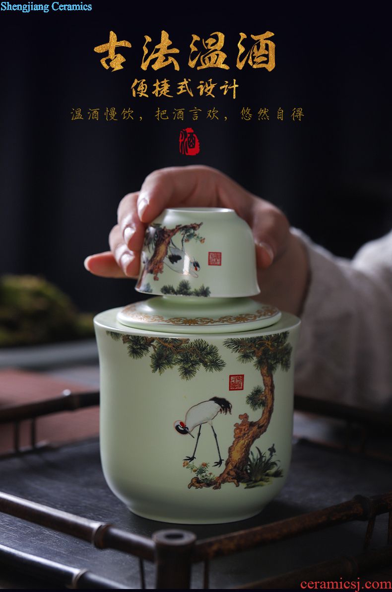 Jingdezhen ceramic jars 10 jins 20 jins 30 jins of bone China wine jar it seal pot with leading domestic
