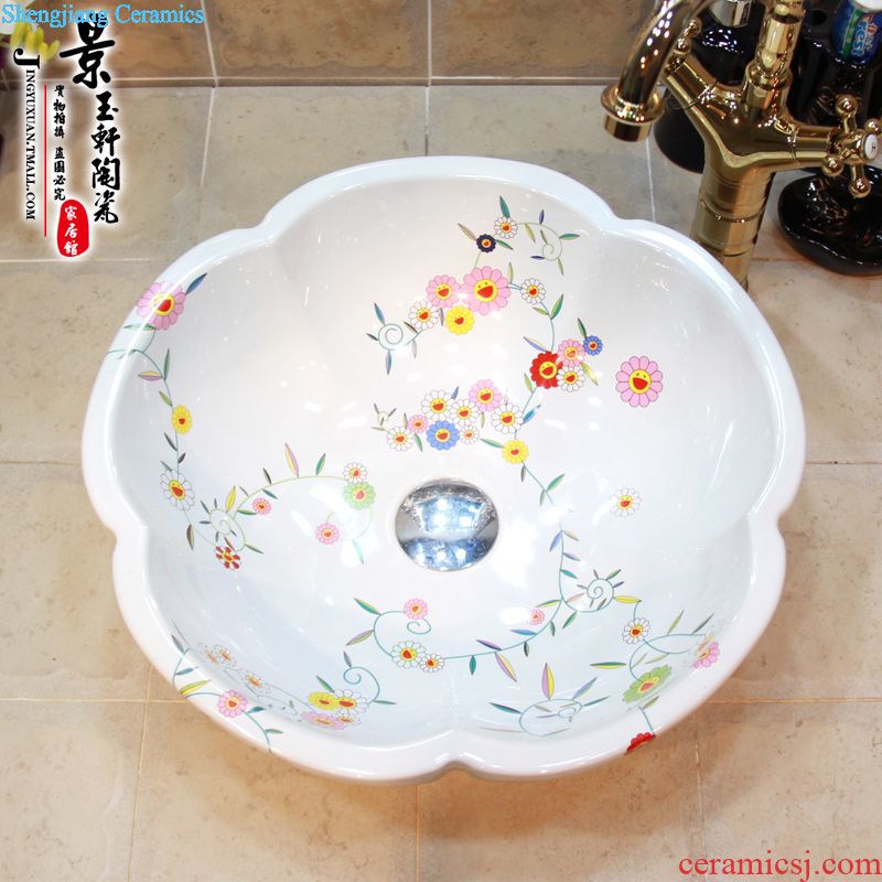 Jingdezhen ceramic lavatory basin basin art on the sink basin waist drum grey variable color glaze