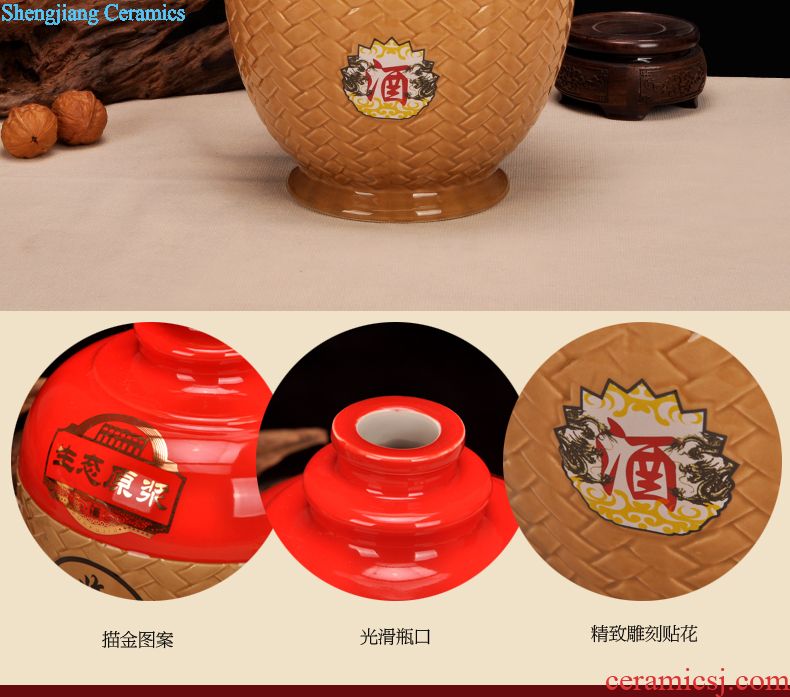 Jingdezhen ceramic jars 10 jins 20 jins 30 jins 50 jins of archaize hip bubble whose bottle it medicated wine jar