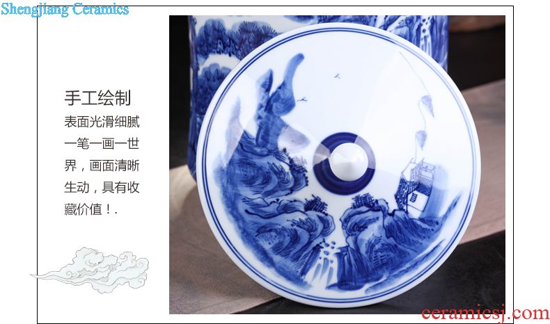 Jingdezhen ceramic gift of large sitting room ground vase desktop furnishing articles contemporary and contracted household adornment porcelain
