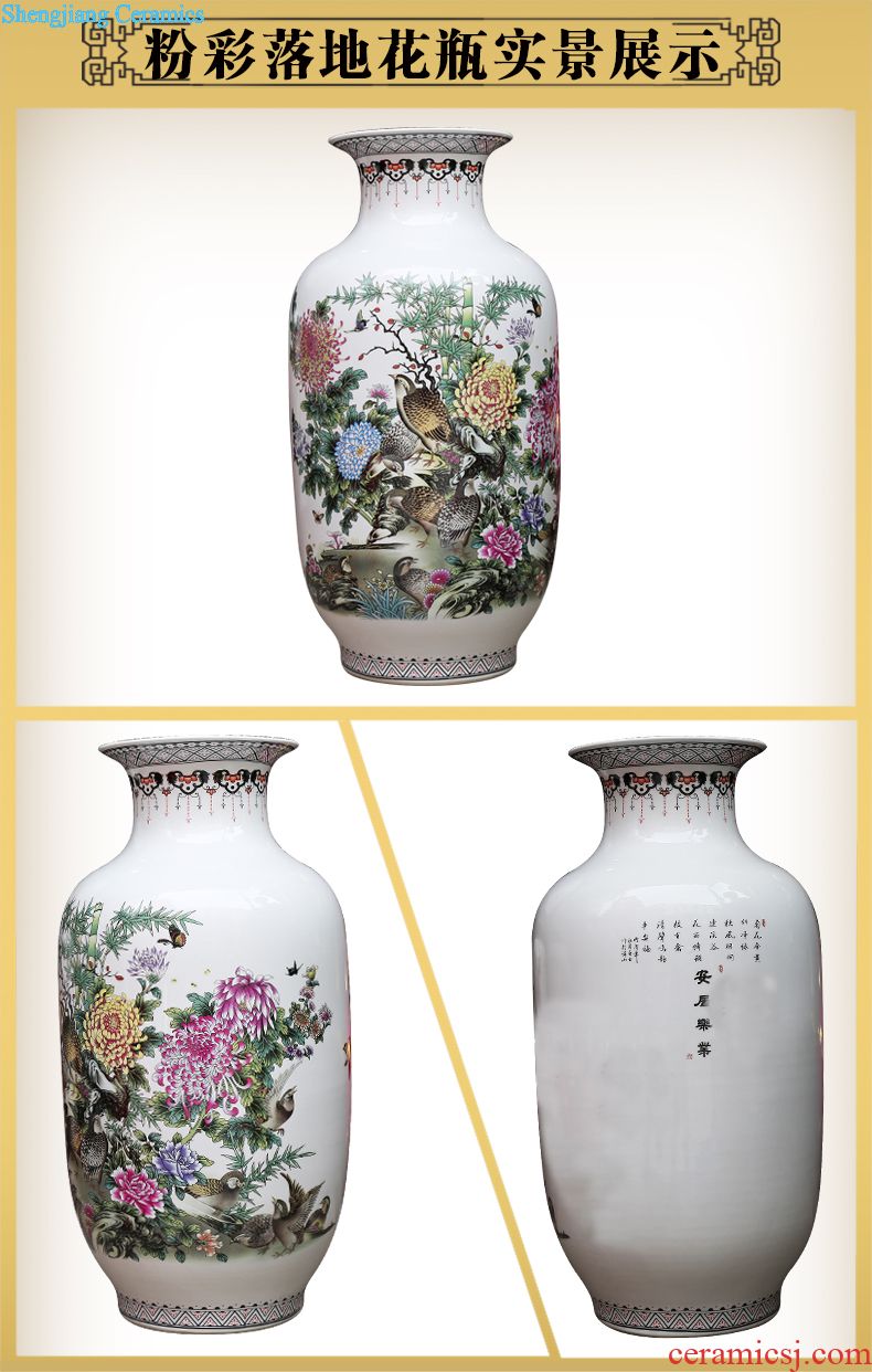 Jingdezhen ceramics powder enamel vase modern home sitting room adornment handicraft jiangnan xiuse landing place