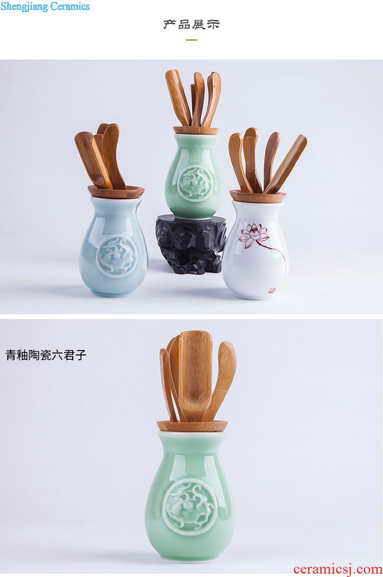 Jingdezhen ceramic kung fu tea set suit household of Chinese style office tea tea ware celadon teacup of a complete set of the teapot