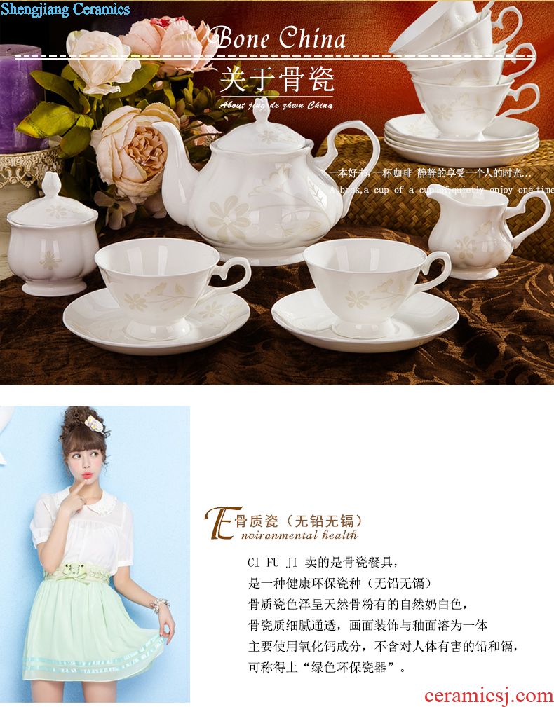 Suit dishes household combination of jingdezhen ceramic tableware suit European contracted ikea dishes porcelain housewarming gift
