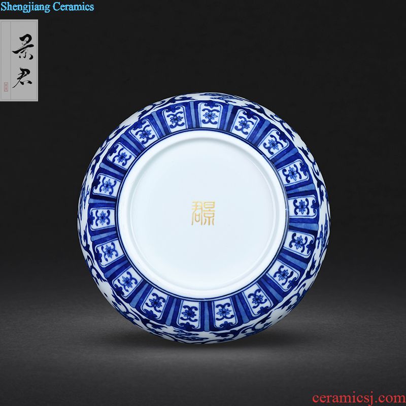 JingJun jingdezhen ceramic cups kung fu masters cup blue and white landscape hand-painted porcelain sample tea cup small hand tea set