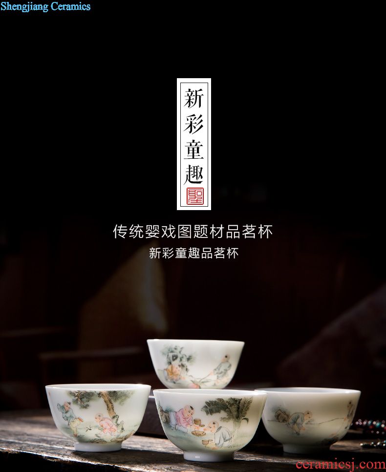 Holy big ceramic tea pot hand-painted colored enamel kam to live long and proper wake receives POTS of jingdezhen tea service by hand