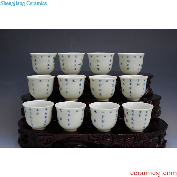 Owl kiln jingdezhen high-grade hand-painted porcelain famille rose tea set ceramic kung fu tea set gift set of pure manual