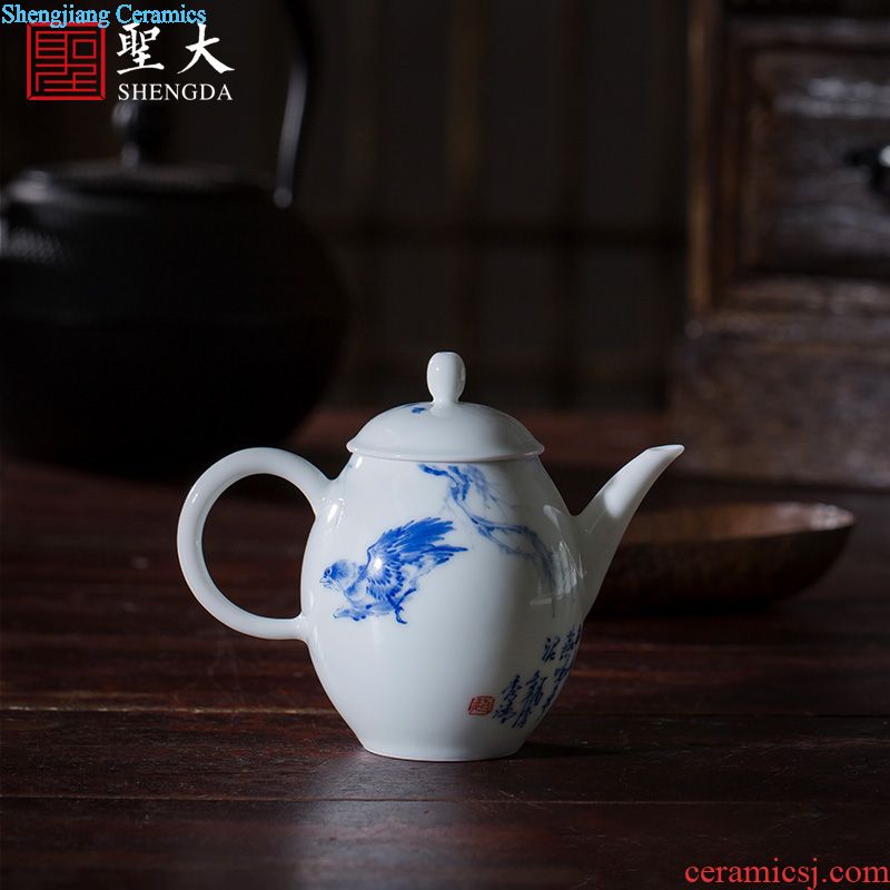 Holy big pine creek line office cup hand-painted ceramic ink in the boat make tea cup with lid handle all hand of jingdezhen tea service