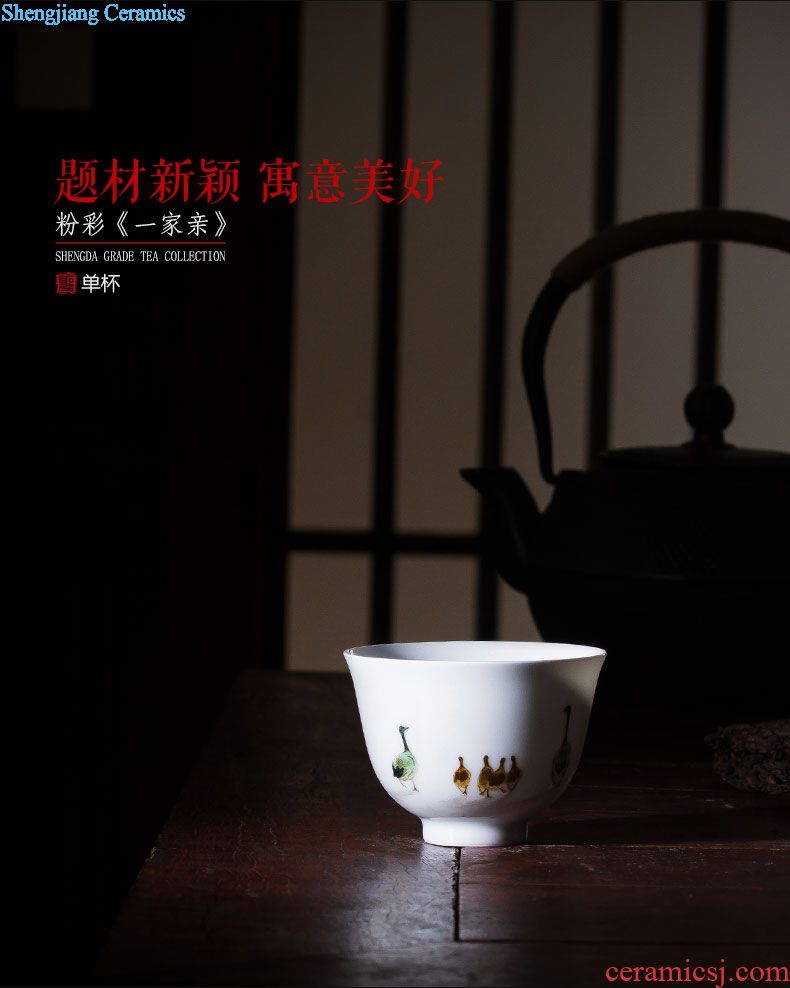 Clearance rule ceramic kung fu tea master cup hand-painted pastel radish cabbage cylinder cup jingdezhen tea cup