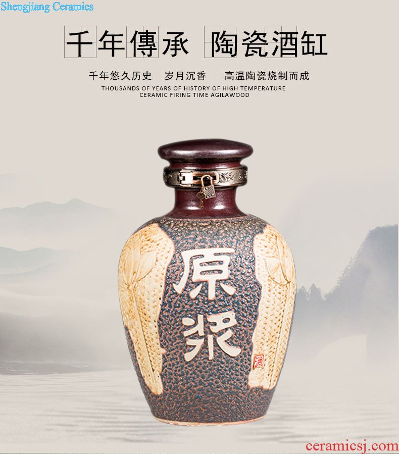 Archaize ceramic jars the general pot of 20 jins with leading wine bubble jars bottle it jingdezhen archaize jars