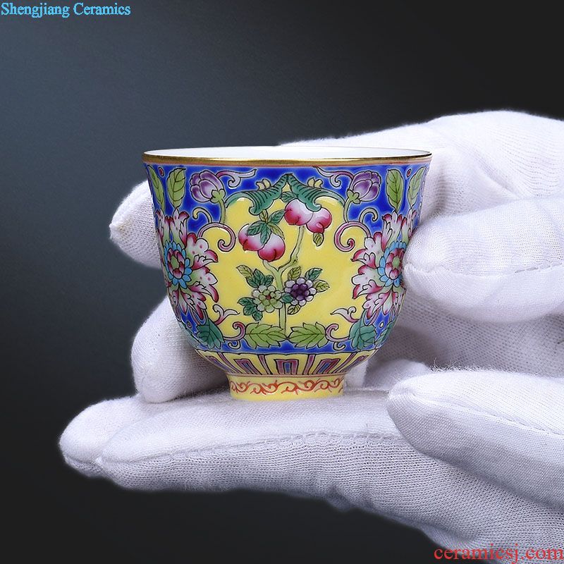 JingJun Jingdezhen porcelain enamel colour all hand sample tea cup kung fu tea cup ceramic cup personal Lord