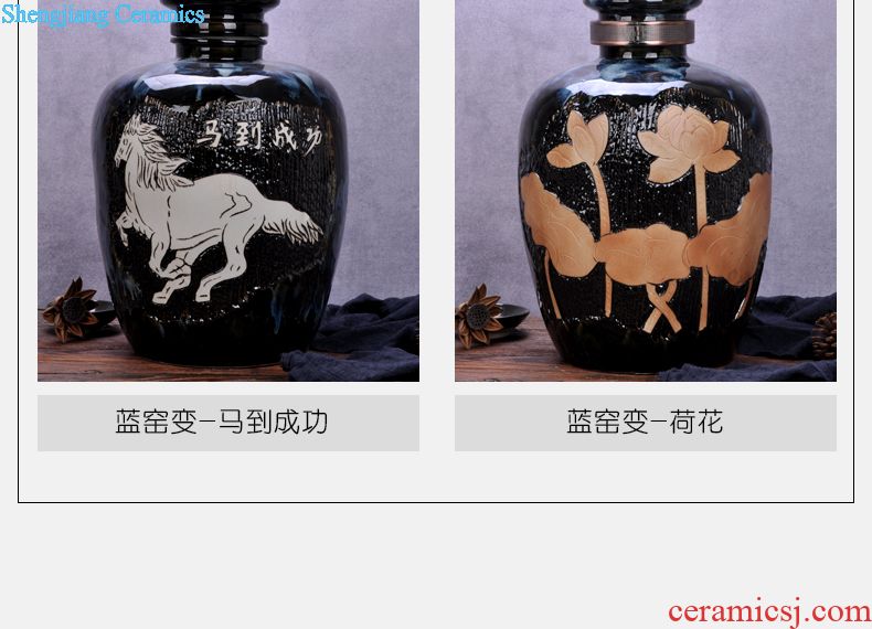 Jingdezhen ceramic barrel ricer box m tank storage tank jars wine-making grape bottle container 10 jins 20 jins 30 kg