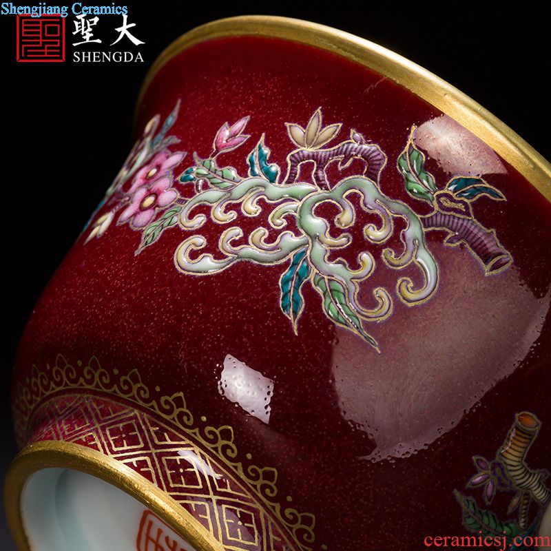 Holy big blue and white ball around branches teacups hand-painted ceramic kungfu meditation cup jingdezhen tea tea master cup