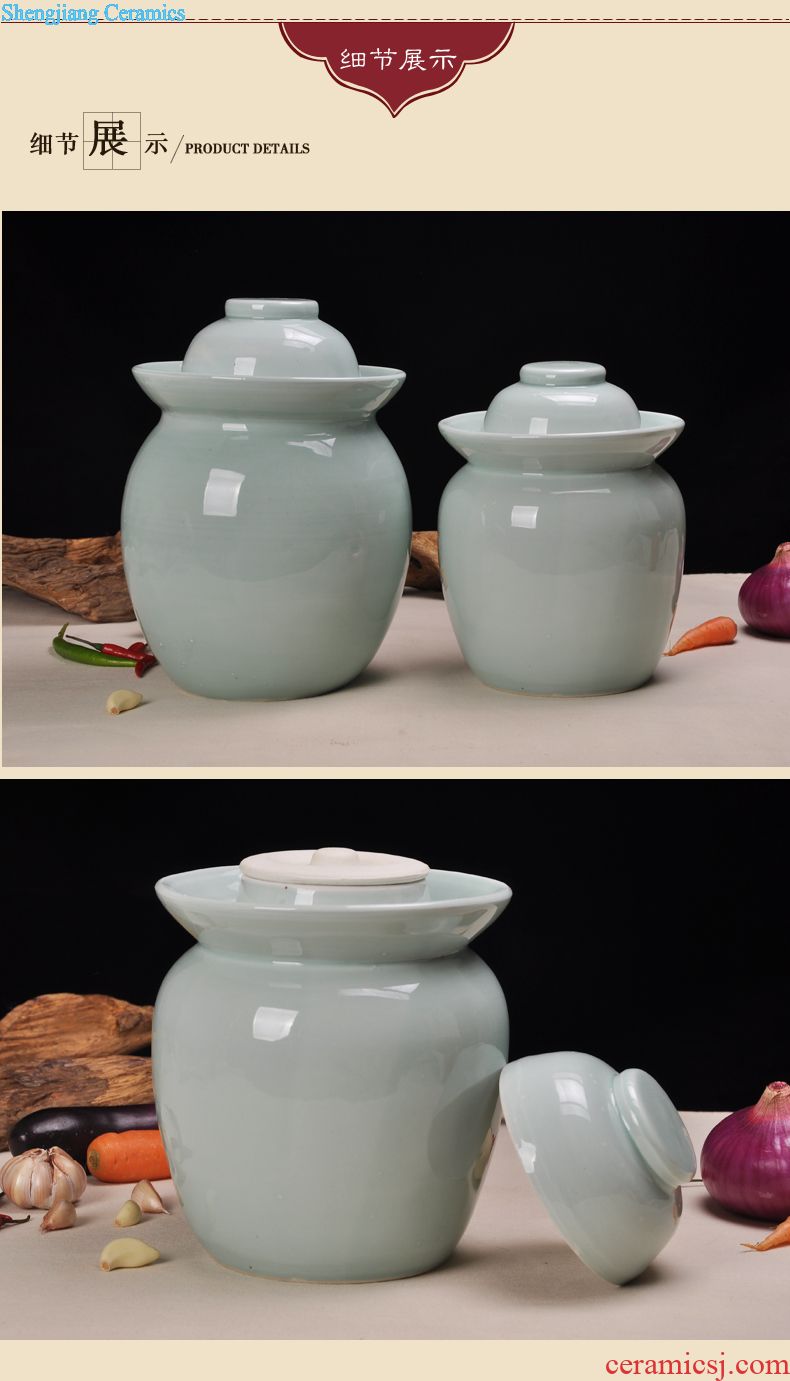 Jingdezhen ceramic jar keep it sealed aged 30 jin wine GuanPing white bubble jars of household