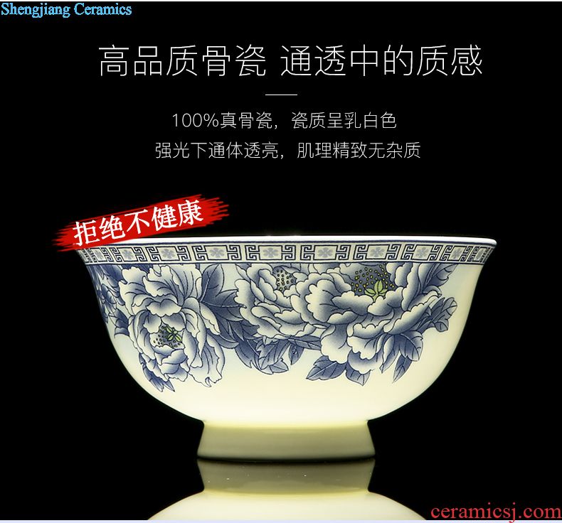 Jingdezhen high-grade bone China tableware suit home dishes dishes housewarming bowl of dowry gifts Nordic tableware tableware