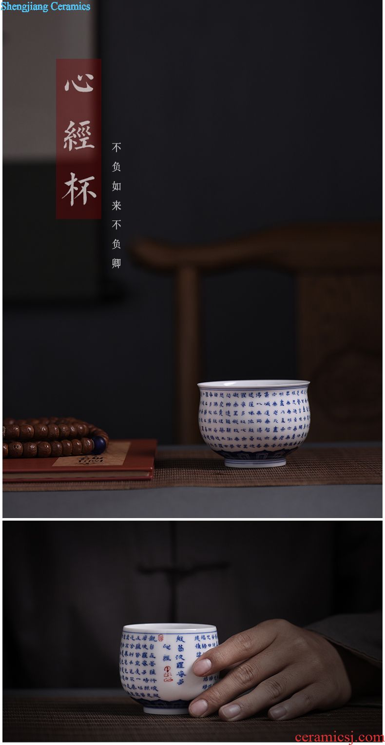 JingJun Jingdezhen ceramics hand-painted kung fu tea pot Blunt pot of tea tea pot of ink in the 1