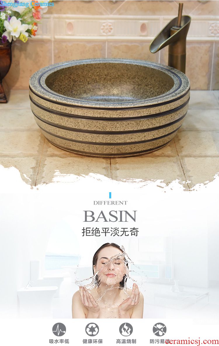 JingYuXuan jingdezhen ceramic lavatory basin basin sink art on black and white including shallow basin of thread