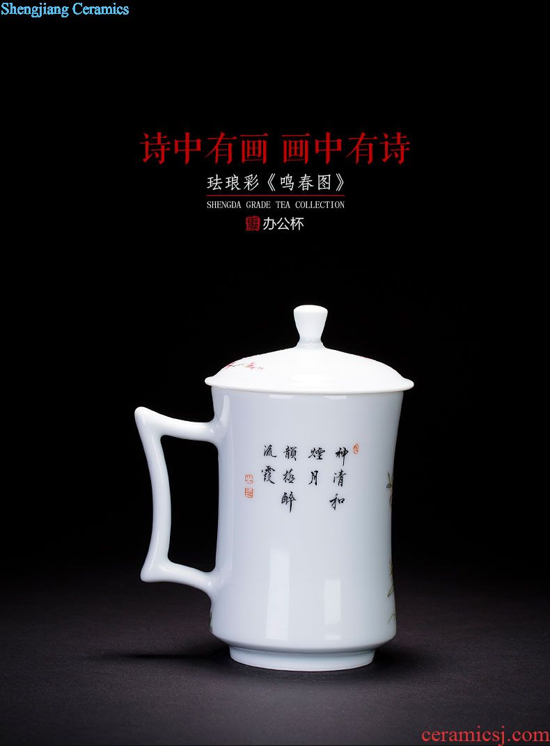Holy big ceramic kung fu tea cup masters cup hand-painted pastel landscape, sample tea cup all hand of jingdezhen tea service