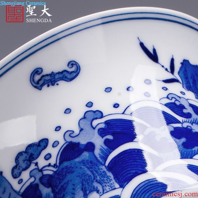 Holy big ceramic masters cup sample tea cup archaize town.the changchun huang to kung fu tea color ink painting of flowers and birds in jingdezhen