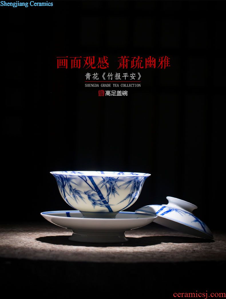 St the ceramic kung fu tea master cup hand-painted pastel longteng shengshi lie fa cup sample tea cup of jingdezhen tea service