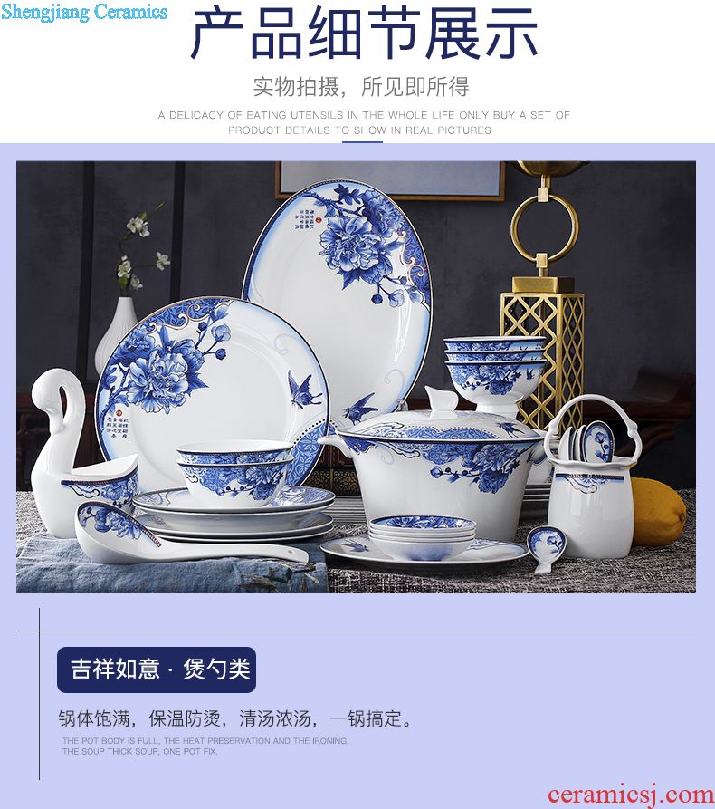 Jingdezhen ceramic bowl shadow blue sculpture porcelain tableware green glaze high white clay radio under the glaze color ikea bowl dishes dishes