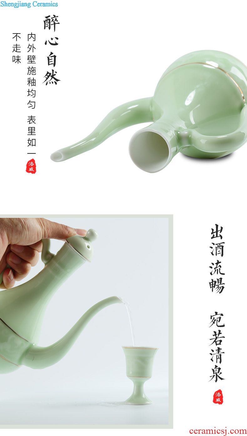 Jingdezhen ceramic wine suit household of Chinese style antique wine liquor pot of retro shochu points Japanese liquor cup