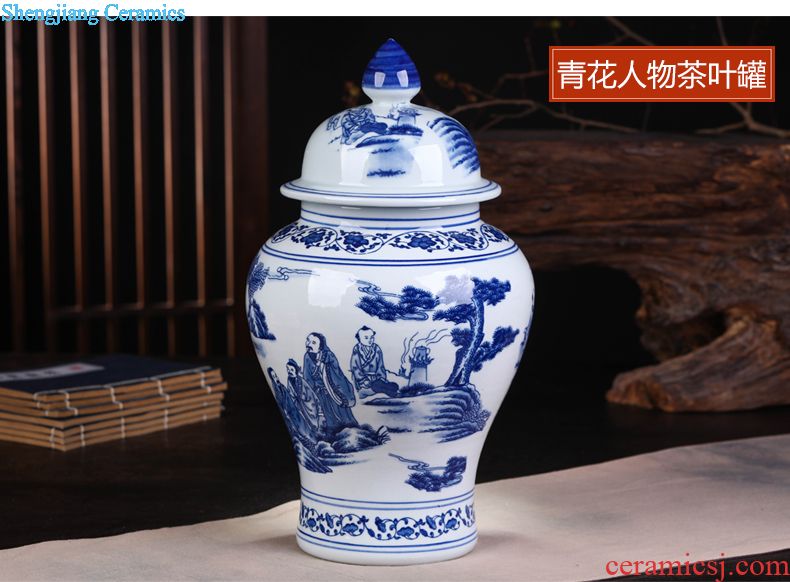 Jingdezhen ceramic seal caddy large sealed container pu 'er tea cans ceramic household gift box packaging