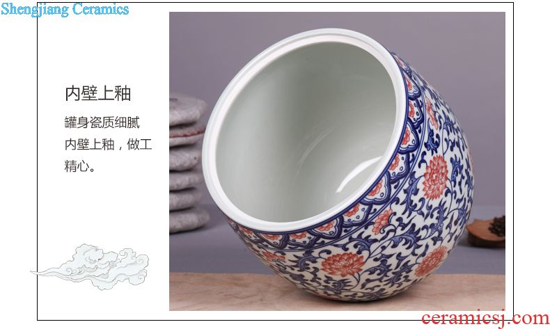 Jingdezhen ceramic POTS of tea pot, box seal storage tank of blue and white porcelain household storage POTS