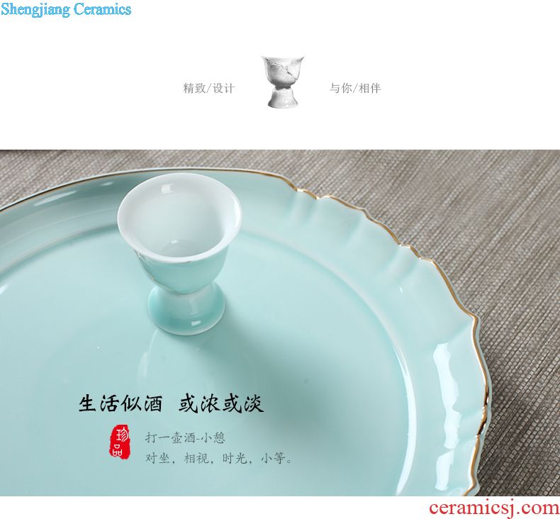 Jingdezhen ceramic wine wine suit household of Chinese style points archaize high wine pot liquor cup of a complete set of gift boxes