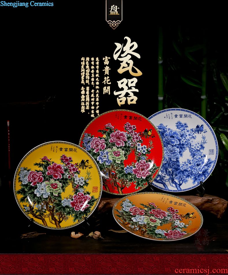 Jingdezhen ceramic tea canister receives puer tea cake tin seal tea cake home large general restoring ancient ways