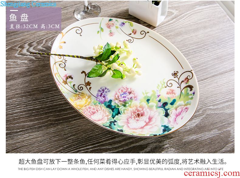 Dishes suit of jingdezhen ceramic tableware ikea Chinese style originality bone porcelain bowl of Korean tableware wedding housewarming gift