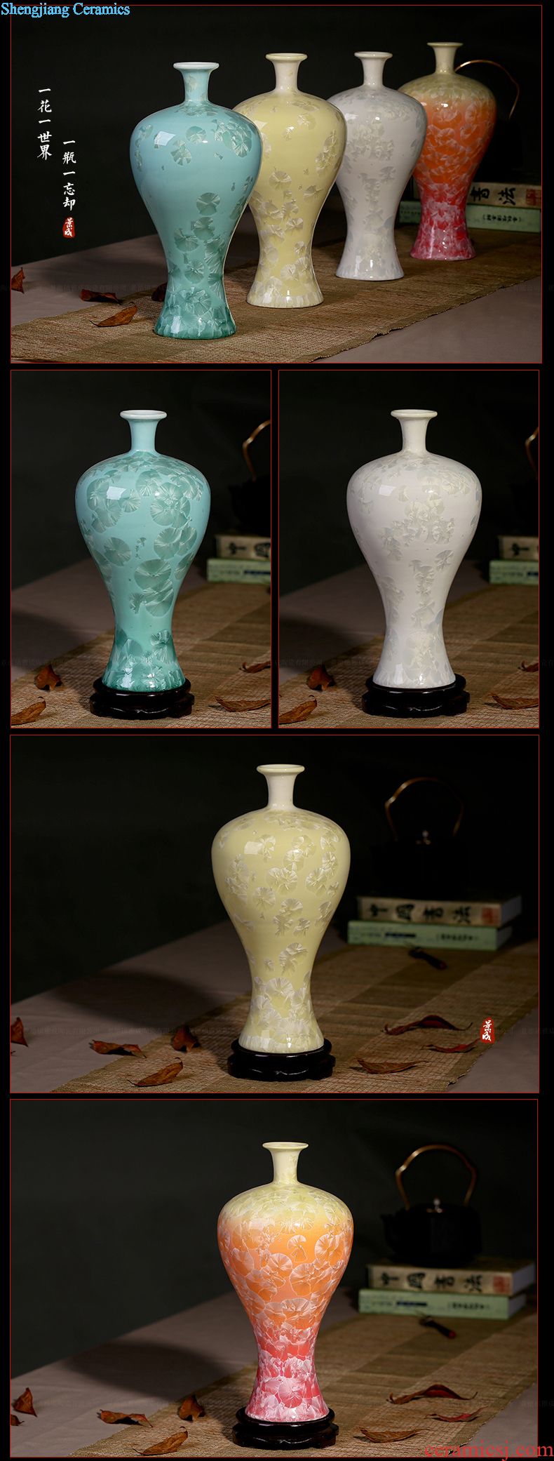 Jingdezhen ceramic vase of large sitting room lucky bamboo vase hotel exhibition hall decoration simple restoring ancient ways