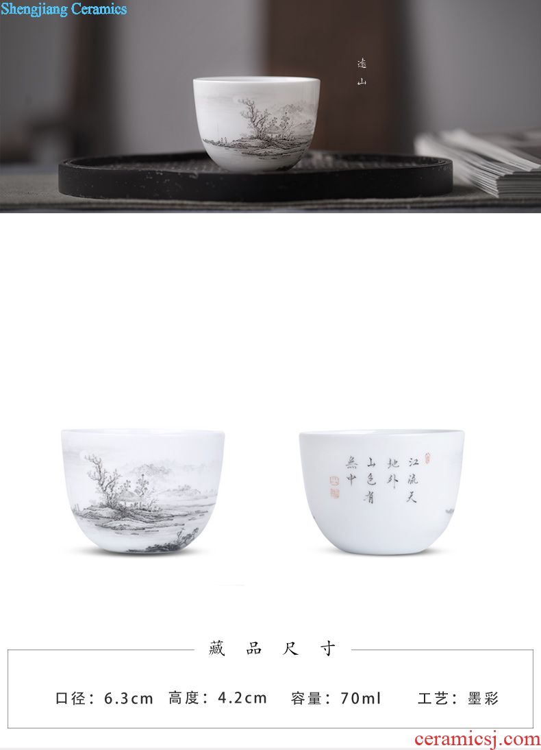 JingJun Jingdezhen ceramics Hand-painted colored enamel in blue and white hand sample tea cup Tea master cup