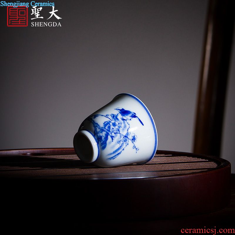 The big three to make tea tureen teacups hand-painted scenery of blue and white porcelain ceramic bowl full manual jingdezhen kung fu tea set