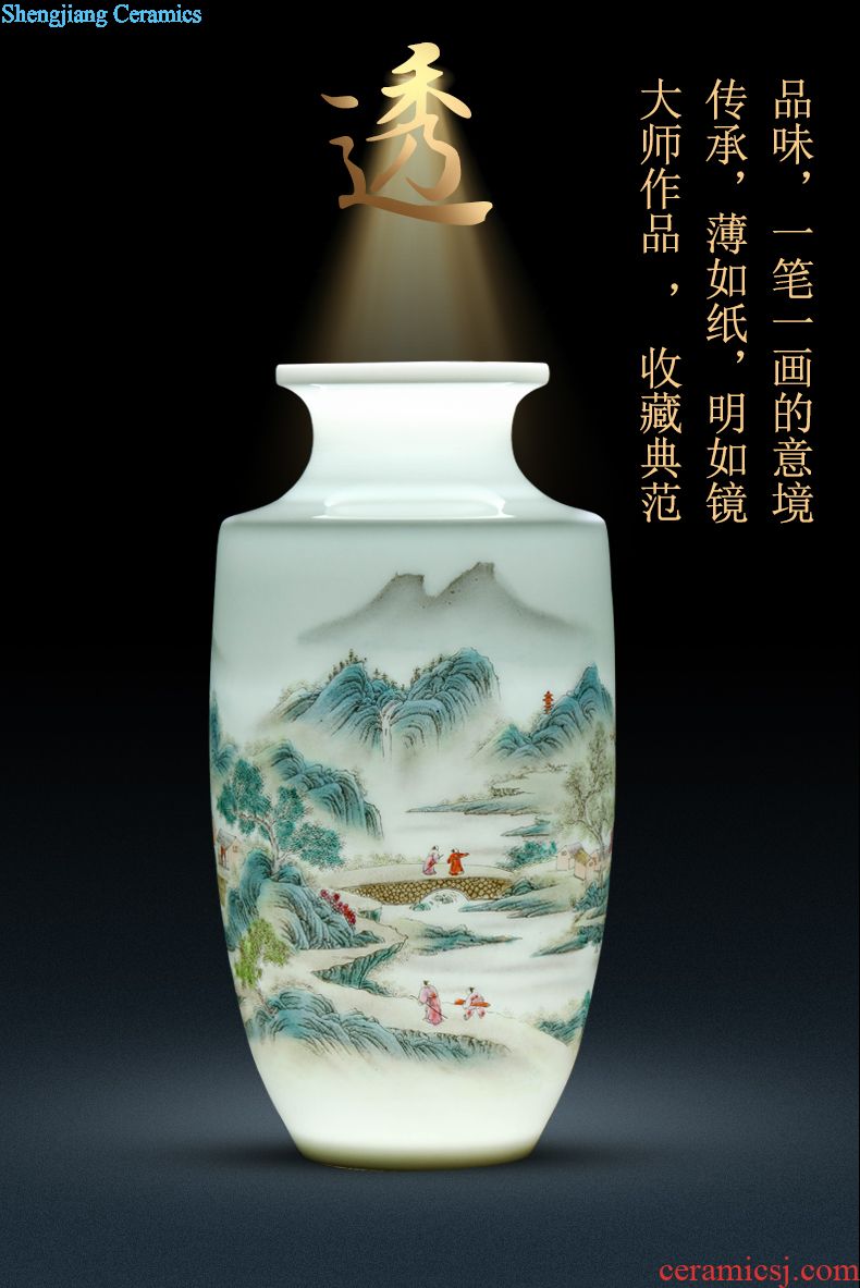 Jingdezhen ceramics vase hand-painted creative contemporary and contracted home sitting room floor furnishing articles handicraft ornament