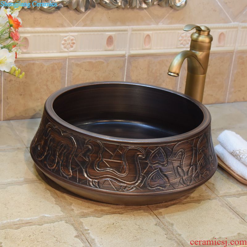 JingYuXuan jingdezhen ceramic lavatory sink basin basin art stage basin straw jump cut threads