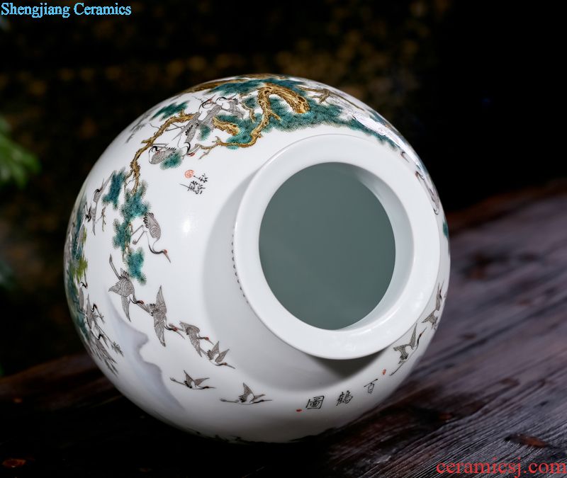 Jingdezhen ceramic hand-painted charactizing a new flower arrangement sitting room adornment of Chinese style household porcelain vase furnishing articles