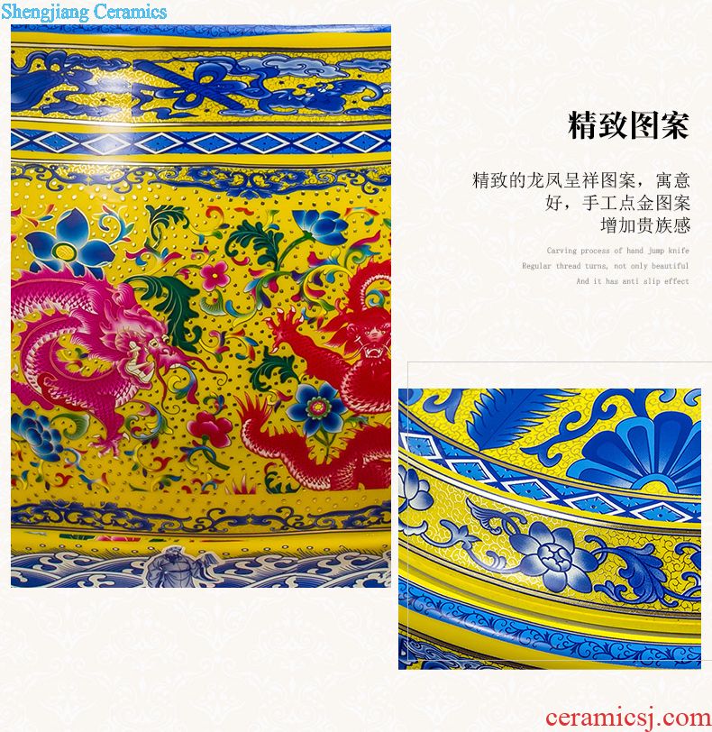 Jingdezhen ceramics with cover barrel ricer box tea oil cylinder jars at the end of the cylinder tank receives 50 kg 100 jins 30 kg