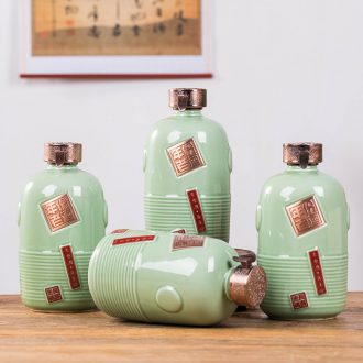 Jingdezhen ceramic bottle 5 jins of creative household seal wine archaize liquor empty bottle SanJiu jars