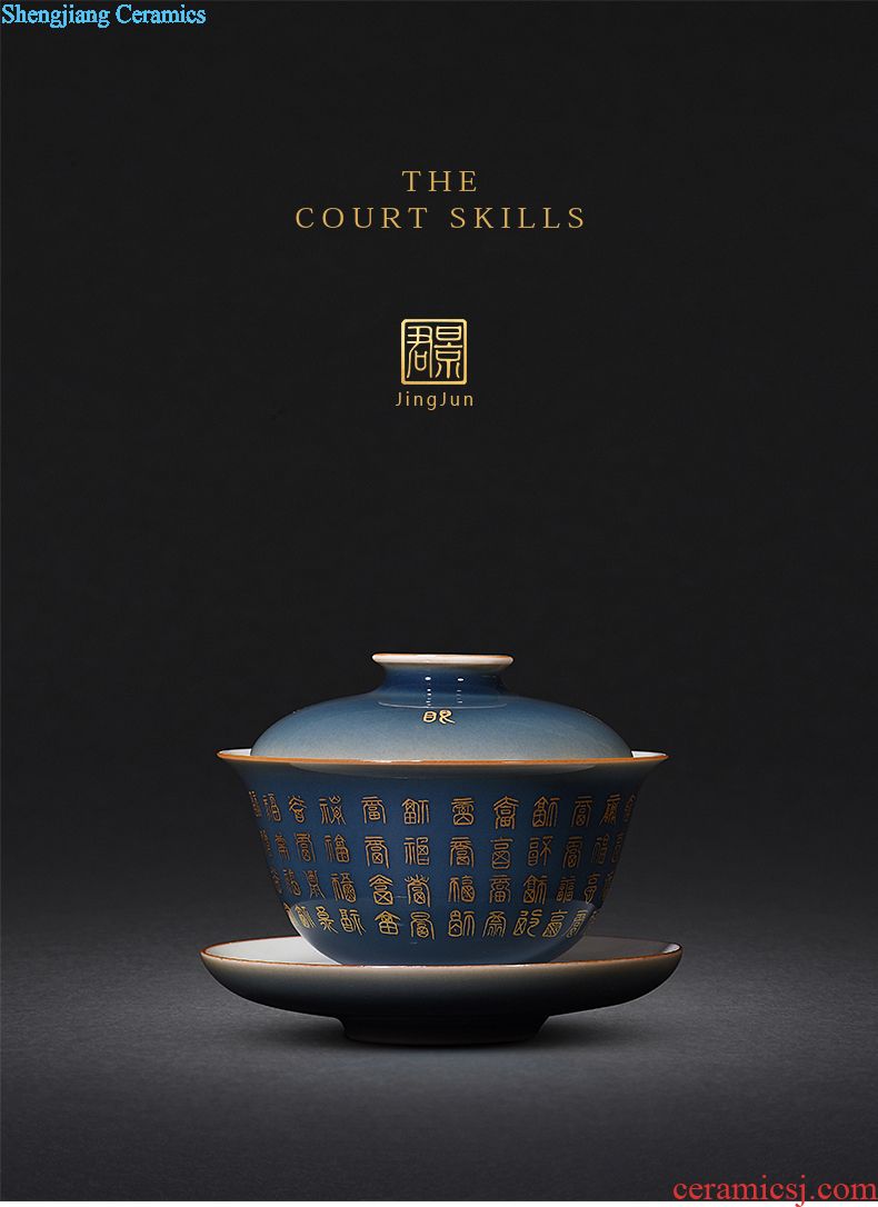 JingJun Jingdezhen ceramic blue all hand sample tea cup Kung fu tea cups master cup personal cup