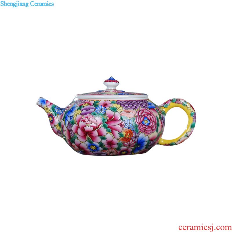 Jingdezhen ceramic kung fu tea color sample tea cup flower wire inlay enamel craft master cup single cup tea cup