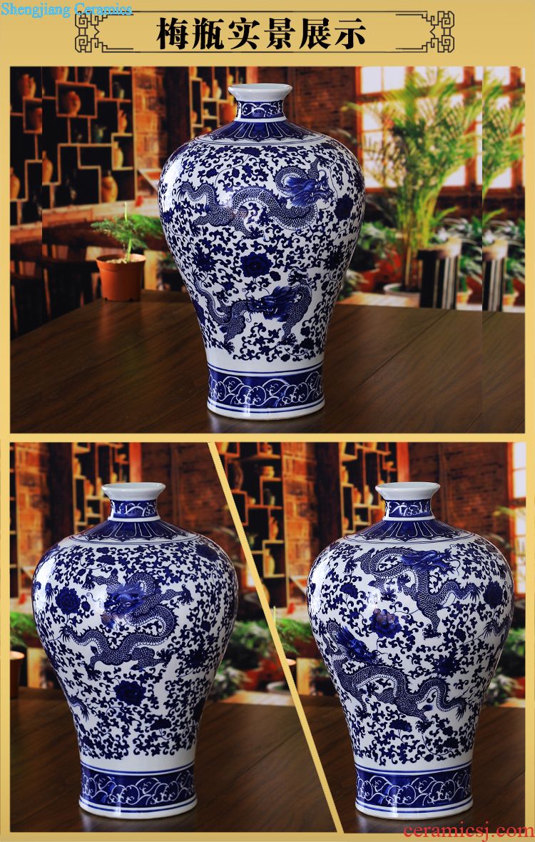 Sitting room adornment of jingdezhen ceramics enamel decorated TV ark furnishing articles be born modern Chinese vase