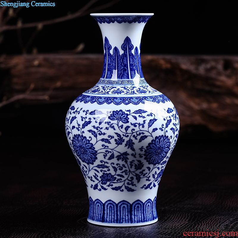 Jingdezhen ceramic hand-painted blue and white porcelain vase sitting room place new porch rich ancient frame of Chinese style household ornaments