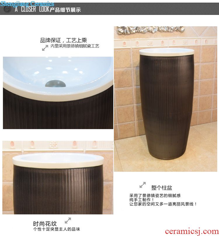 Jingdezhen JingYuXuan art basin accessories cold hot vertical seated all copper ribbed bend bibcock