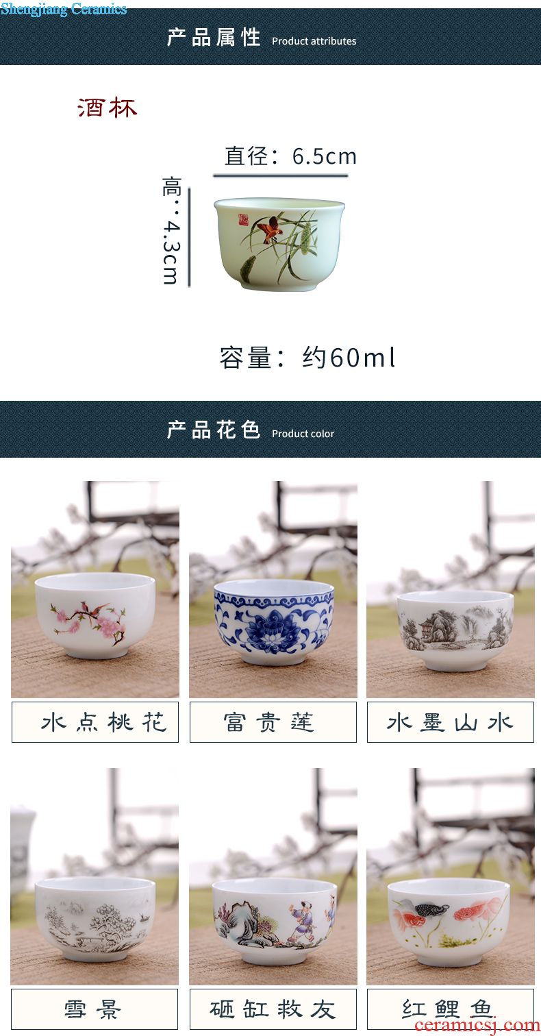 High-grade kung fu tea set home tea with yellow longfeng jingdezhen ceramic cups teapot tea tray package